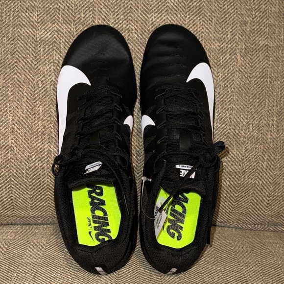 NWT Nike Men's Black and White Zoom Rival S Racing Running Shoes Size 12 - Picture 1 of 8